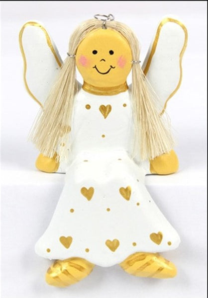 Handmade Wooden Angel Shelf Sitter in Various Colours