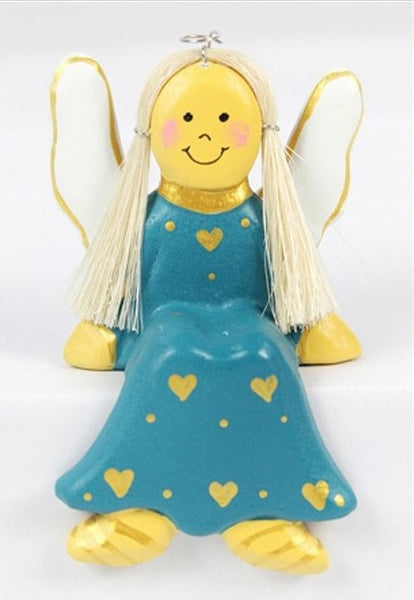 Handmade Wooden Angel Shelf Sitter in Various Colours