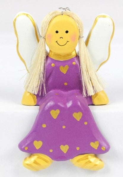 Handmade Wooden Angel Shelf Sitter in Various Colours