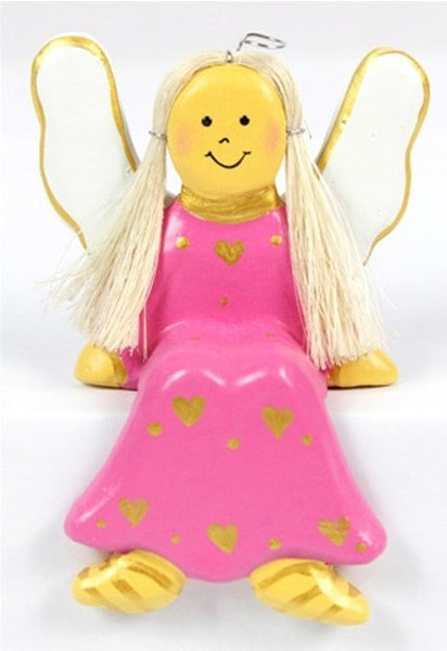 Handmade Wooden Angel Shelf Sitter in Various Colours