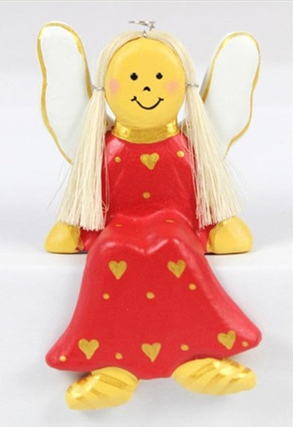 Handmade Wooden Angel Shelf Sitter in Various Colours