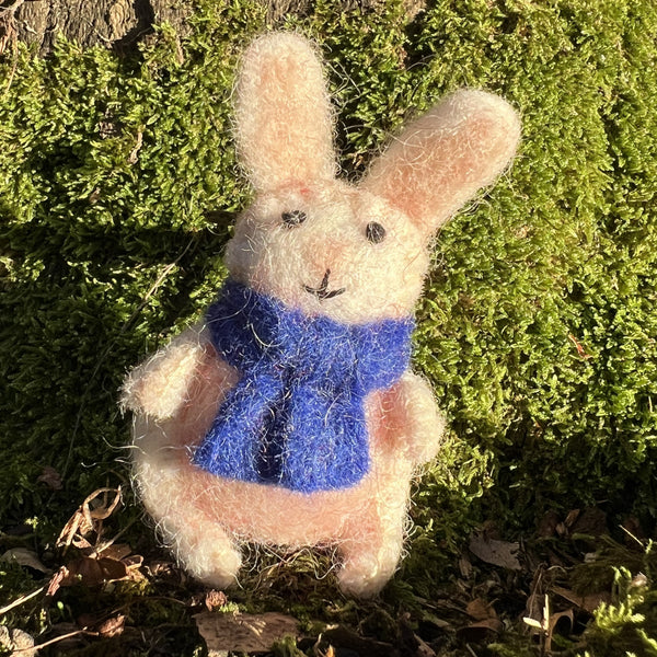 Rabbit with Scarf Fair Trade Felt Keyring