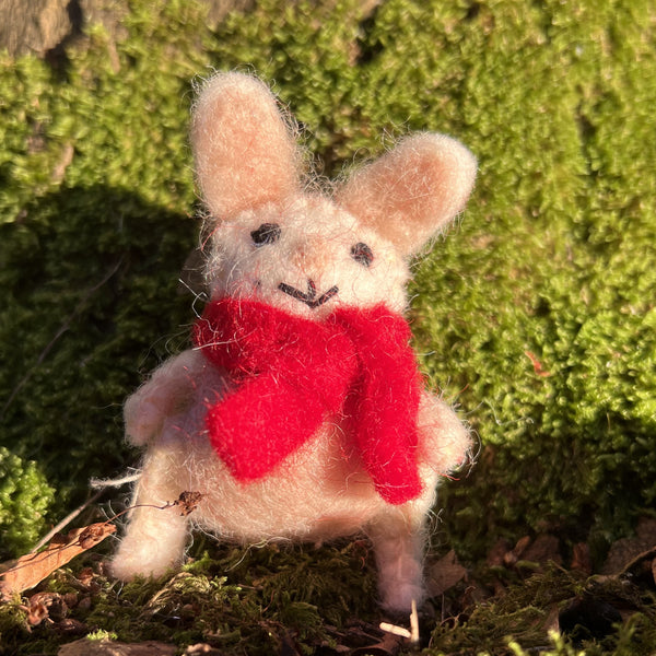 Rabbit with Scarf Fair Trade Felt Keyring