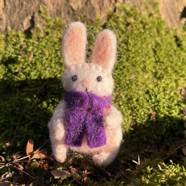 Rabbit with Scarf Fair Trade Felt Keyring