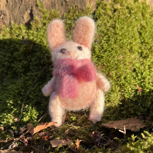 Rabbit with Scarf Fair Trade Felt Keyring