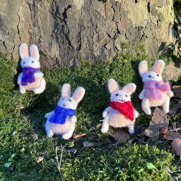 Rabbit with Scarf Fair Trade Felt Keyring