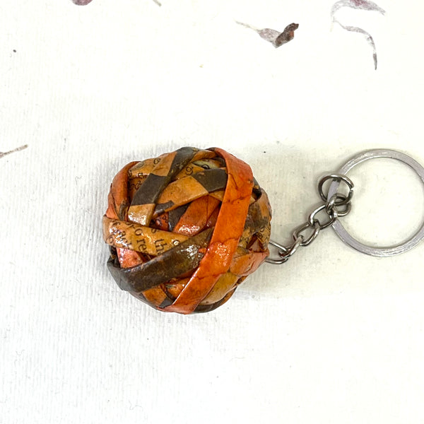 Recycled Newspaper Ball Keyring