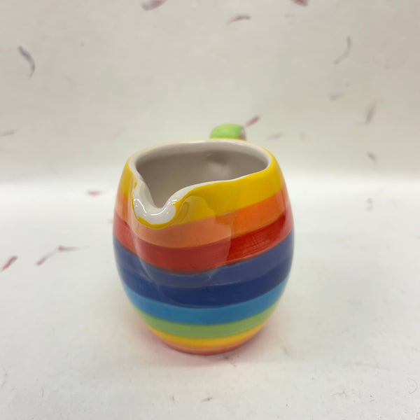 Small Handpainted Ceramic Rainbow Stripe Jug