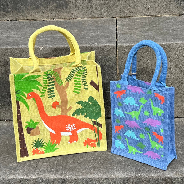 Yellow Brontosaurus Jute Bag