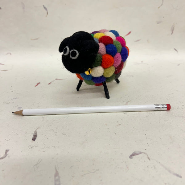 Multicoloured Felt Ball Sheep