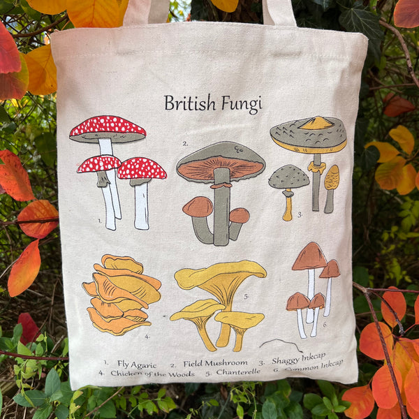 Flowers, Leaves and Fungi Recycled Cotton Tote Bags