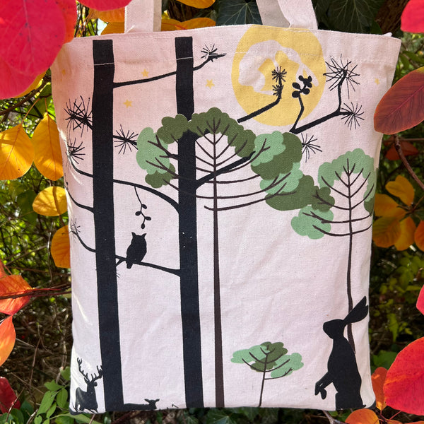 Fly Agaric, Rainbow and Hare and Moon Recycled Cotton Tote Bags