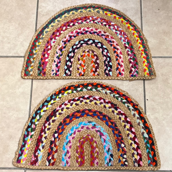 Shaped Rugs and Doormat made from Recycled Cotton & Jute 45x60cms