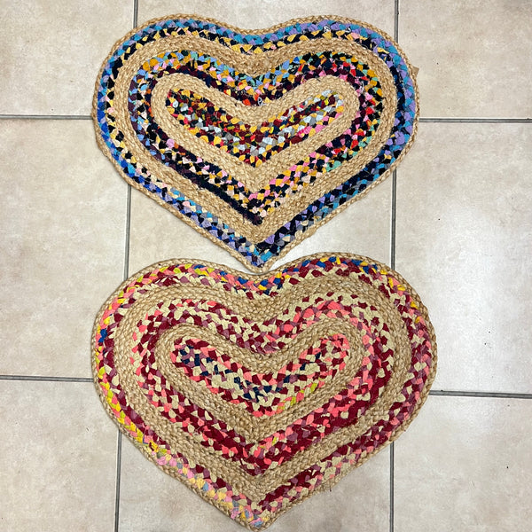 Shaped Rugs and Doormat made from Recycled Cotton & Jute 45x60cms