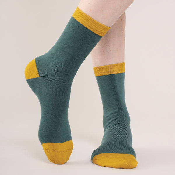 Shades of Blue Greens Bamboo Socks 4 - 8