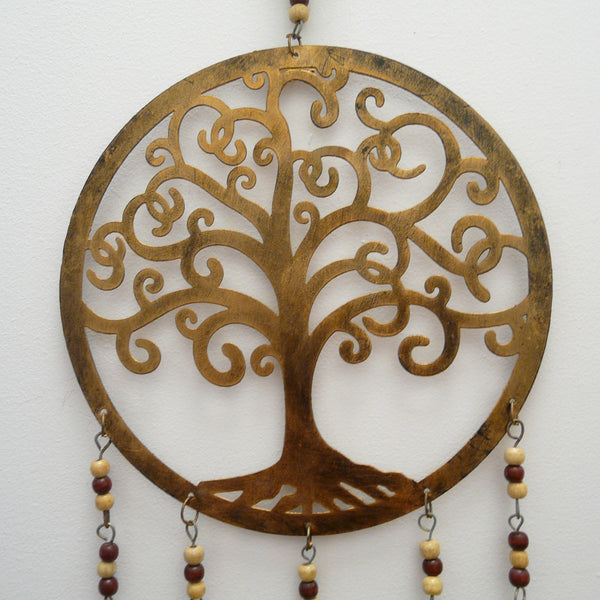 Hanging Tree of Life Windchime with Wooden Beads