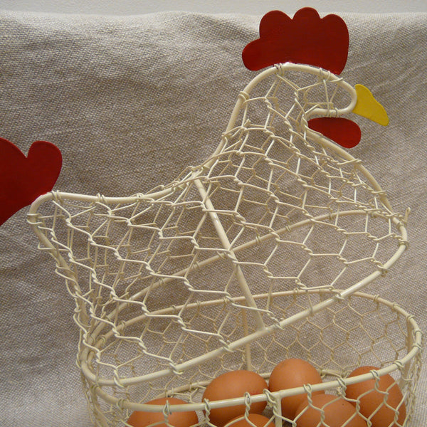 Cream Hen Egg Storage Basket