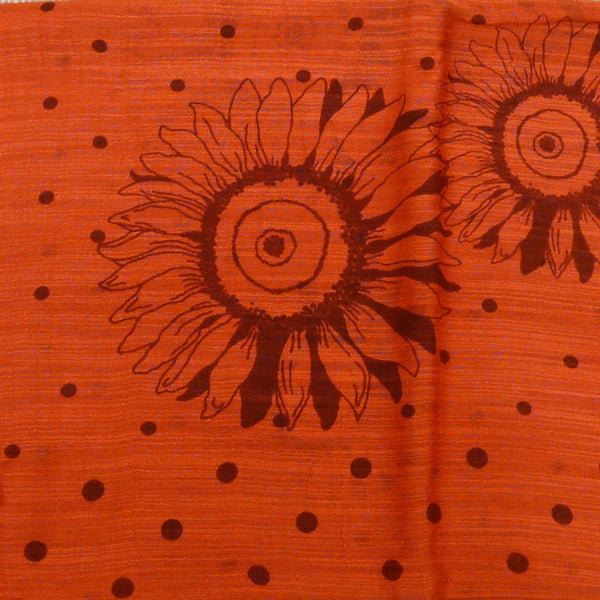 Hand Printed Sunflower Scarves