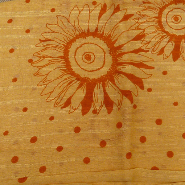 Hand Printed Sunflower Scarves