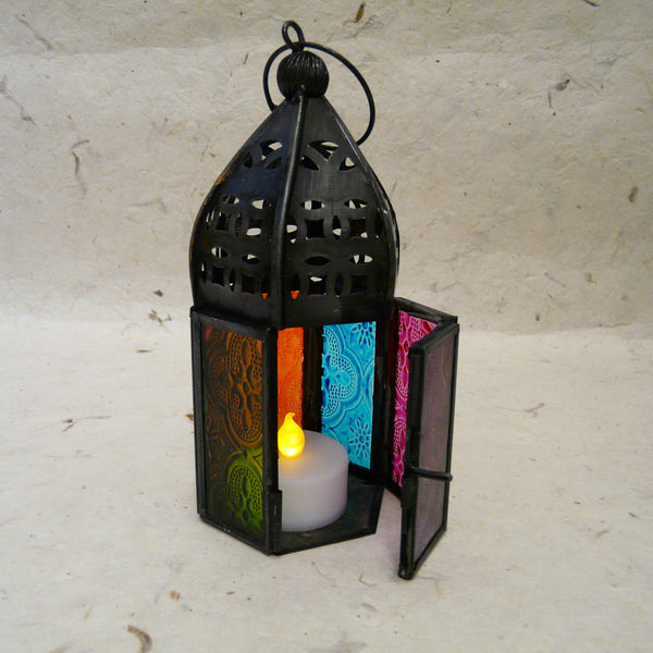 Mini Multi Coloured Moroccan Lantern