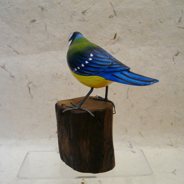 Blue Tit - Hand-carved Painted Wooden Bird