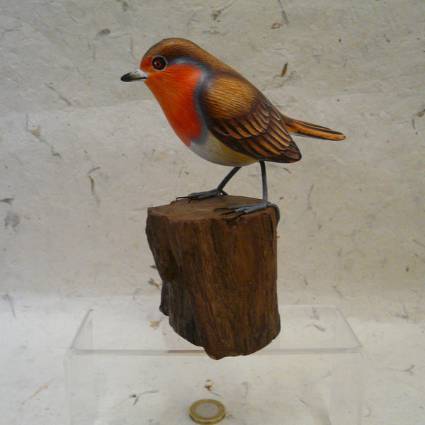 Robin - Hand-carved Painted Wooden Bird