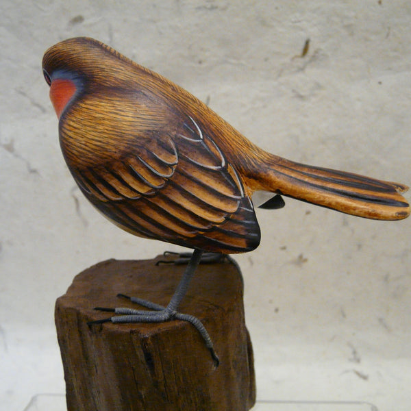 Robin - Hand-carved Painted Wooden Bird