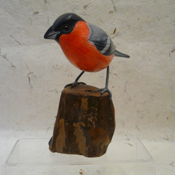 Bullfinch - Hand-carved Painted Wooden Bird