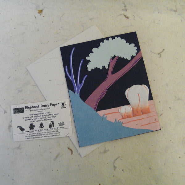 Blue Elephant Dung Paper Eco Maximus Card