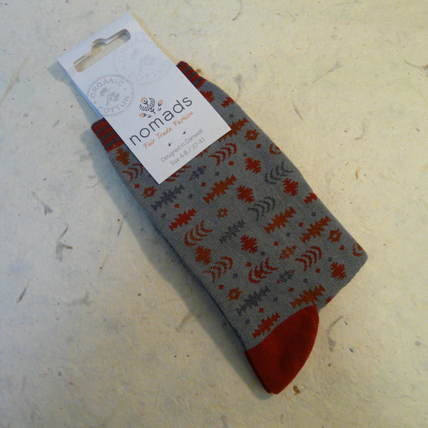 Nordic Pattern Organic Cotton Socks 4 - 7