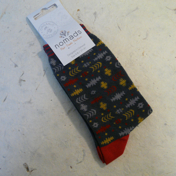 Nordic Pattern Organic Cotton Socks 4 - 7