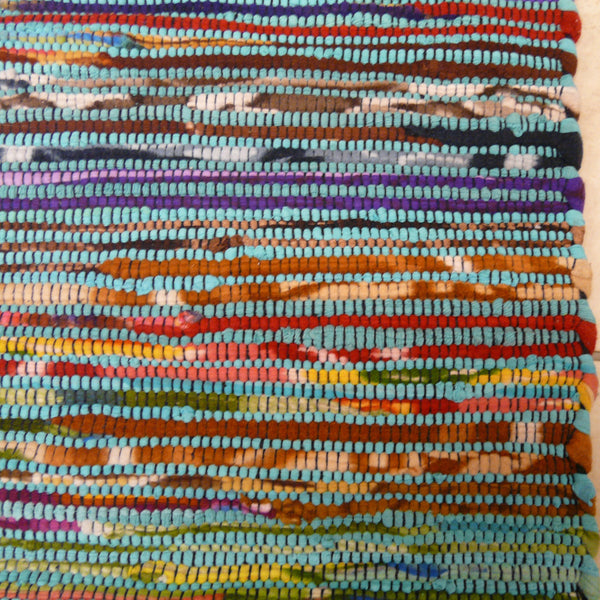 Turquoise Recycled Fleece and Cotton Rug 60x90cms