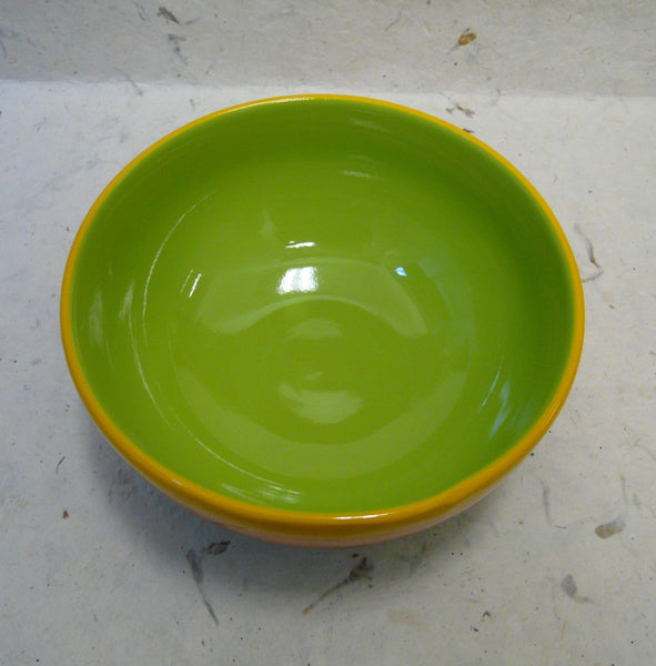 Handpainted Ceramic Rainbow Stripe Cereal Bowl