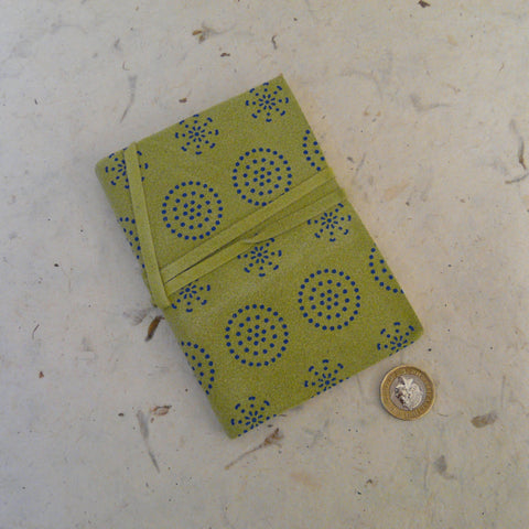 Lime Green Suede Printed Notebook