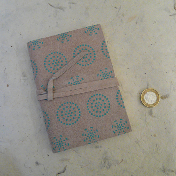Dusky Pink Suede Printed Notebook