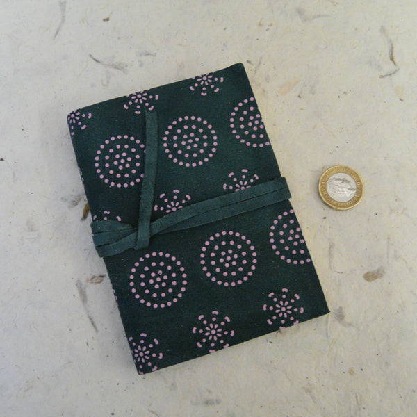 Green Suede Printed Notebook