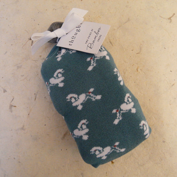 2 pairs Poodles Socks in a bag Bamboo Socks 4 - 7
