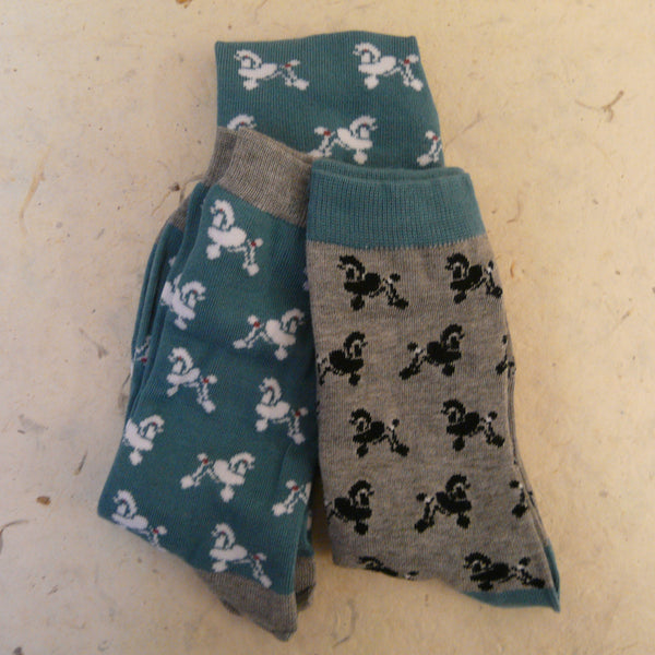 2 pairs Poodles Socks in a bag Bamboo Socks 4 - 7