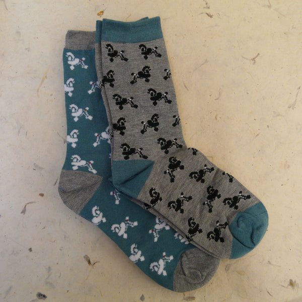 2 pairs Poodles Socks in a bag Bamboo Socks 4 - 7