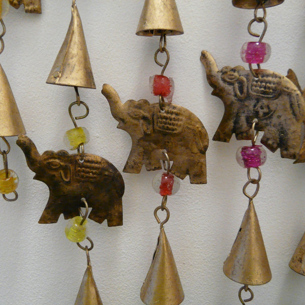 Elephant Windchime Mobile with Mixed Beads