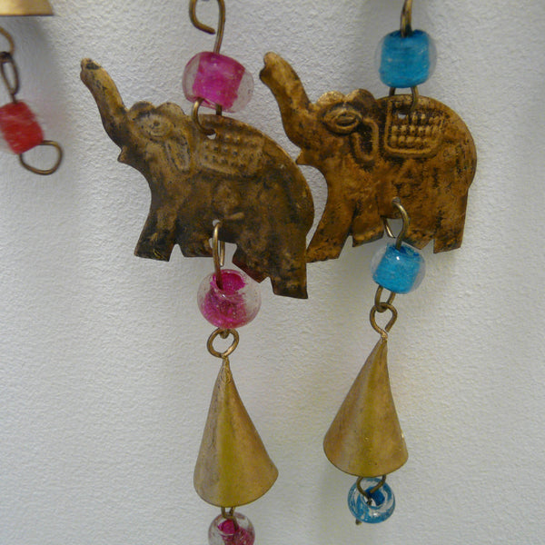 Elephant Windchime Mobile with Mixed Beads