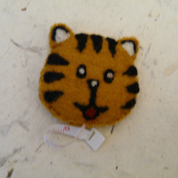 Tiger Animal Felt Covered Tape Measure