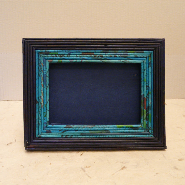 Recycled Newspaper Picture Frame Blue/Turquoise