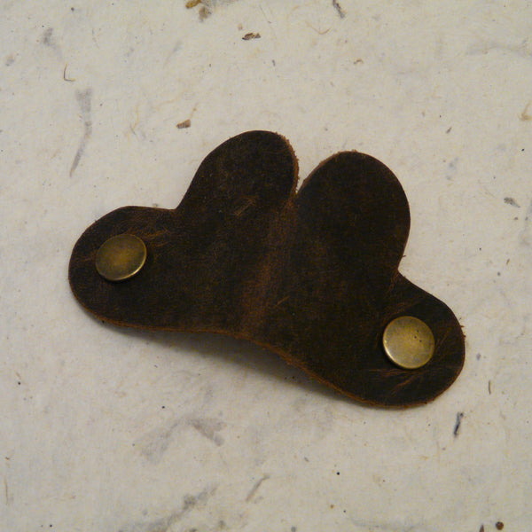 Brown Buffalo Leather Heart Cable Tie
