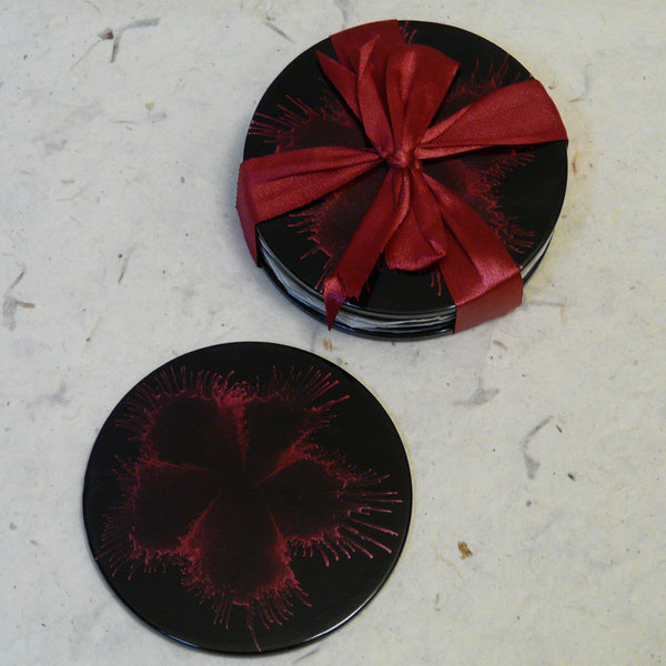 Set of 6 Lacquered Droplet Coasters