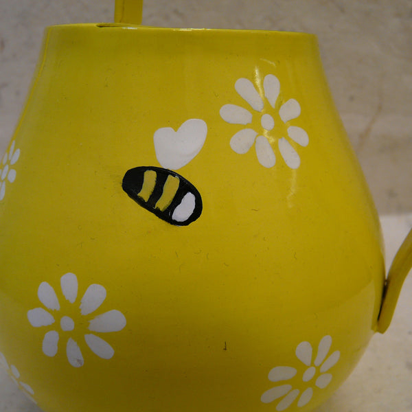 Yellow Fair Trade Handpainted Bee Watering Can