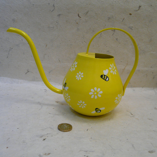 Yellow Fair Trade Handpainted Bee Watering Can