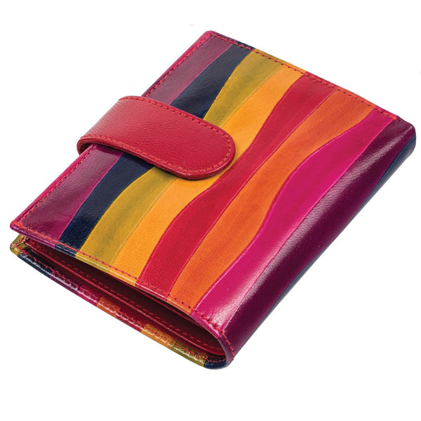 Hand Painted Rainbow Leather Wallet