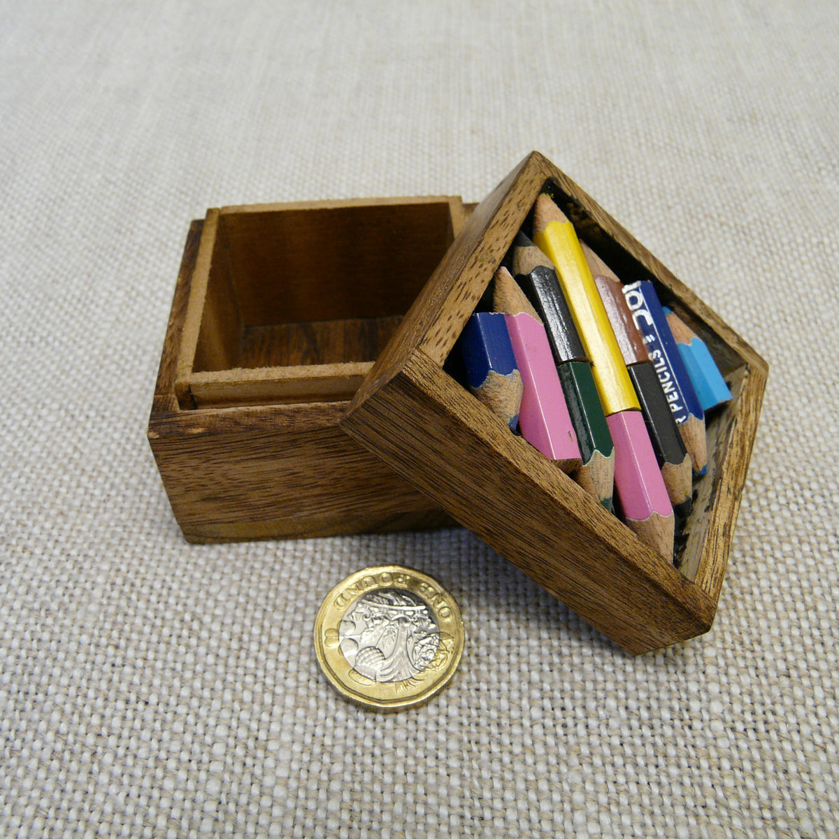 Fair Trade Rectangular Black Pencil Box with Crayon Stubs on Lid – fair2all