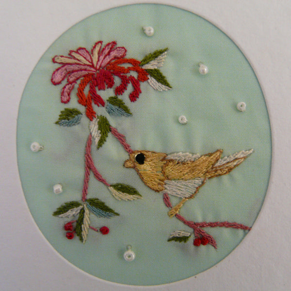 Honeysuckle and Bird Card